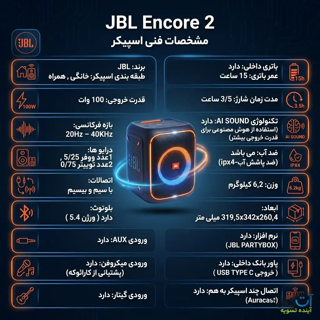 مشخصات jbl encore 2