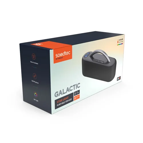 اسپیکر قابل حمل پرودو مدل Porodo galactic speaker light
